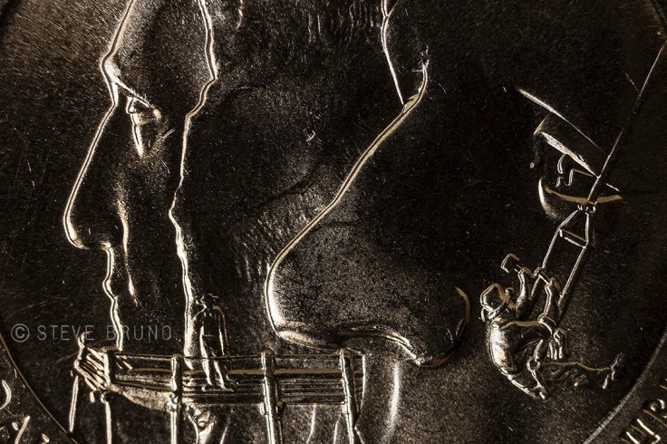 Close-up of the back side of a 2013 US quarter by Steve Bruno