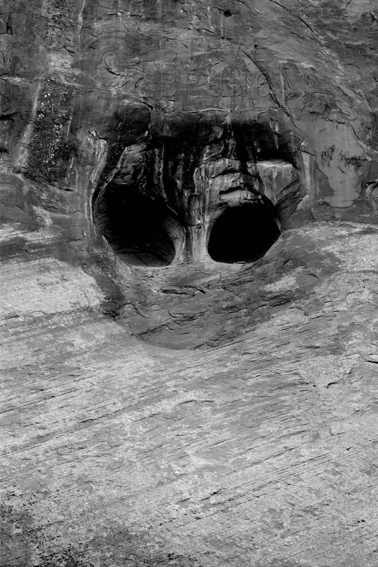 Canyon walls near Moab, Utah appear to have eyes. Photo by Steve Bruno