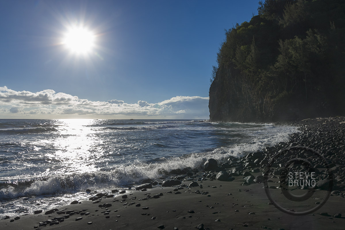 Morning Sun Black Sand Beach Hawaii