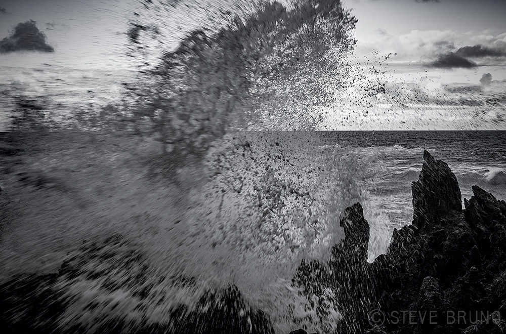 waves, Hawaii, monochrome, Steve Bruno