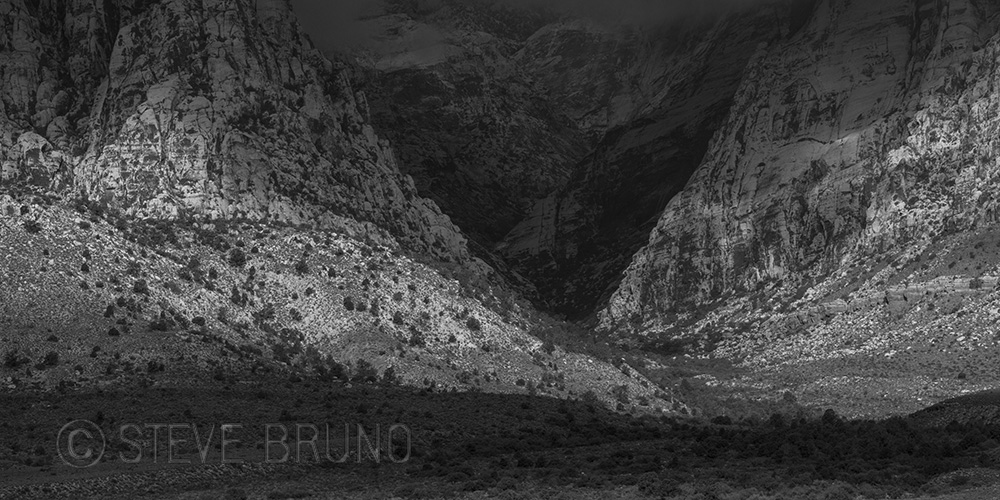 Red Rock Canyon, Nevada, landscape photography, black&white, Steve Bruno