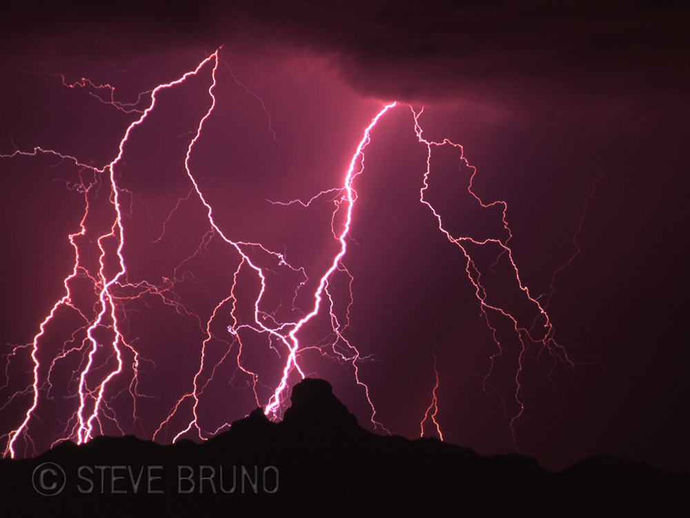 lightning, Arizona, monsoon, desert, Steve Bruno