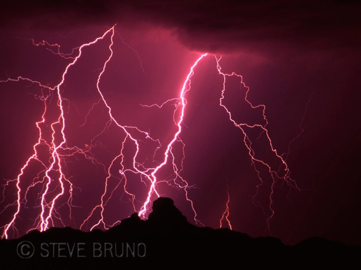 lightning, Arizona, monsoon, desert, Steve Bruno