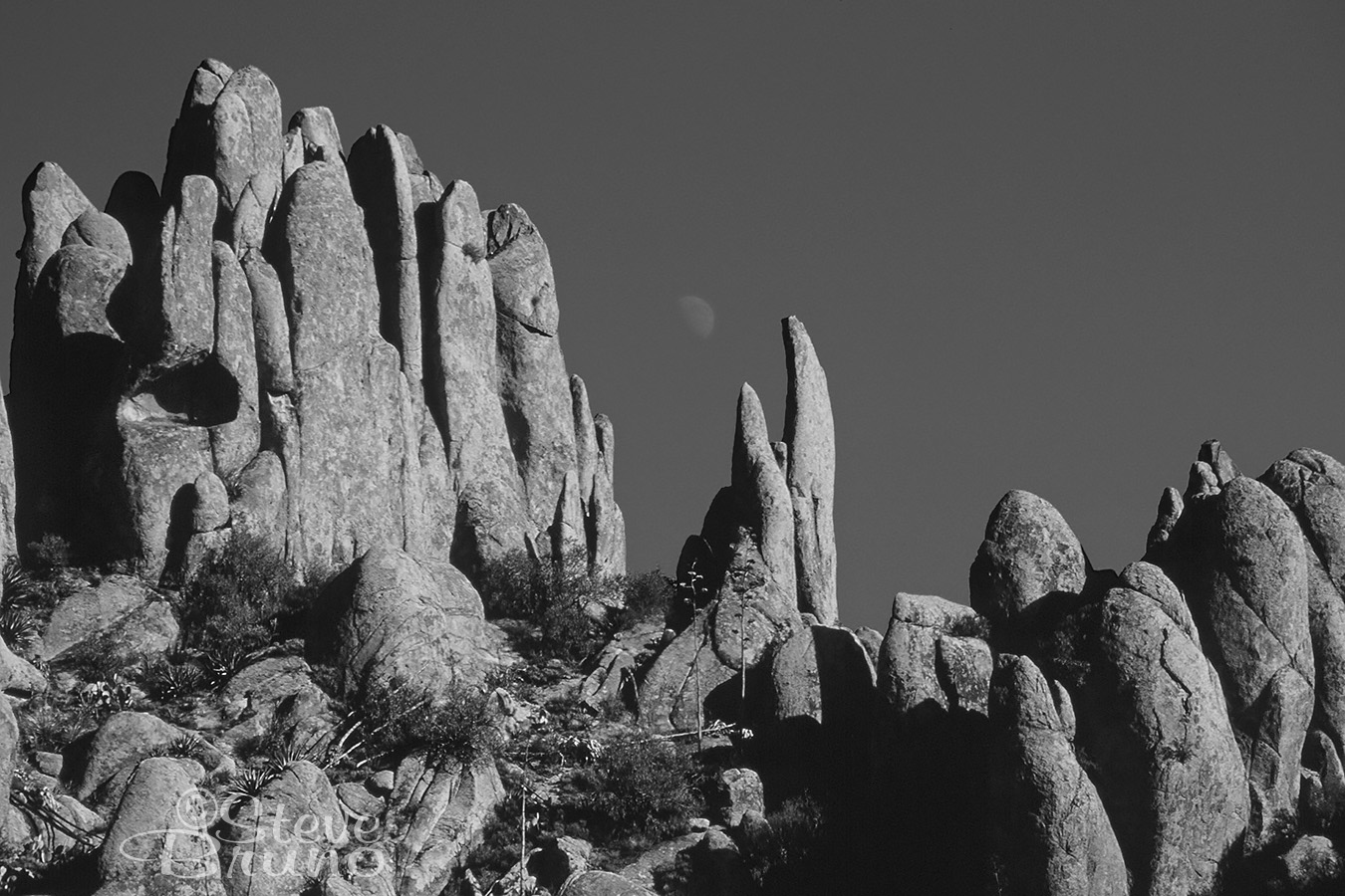 superstition mountains, hoodoos, monochrome, Steve Bruno